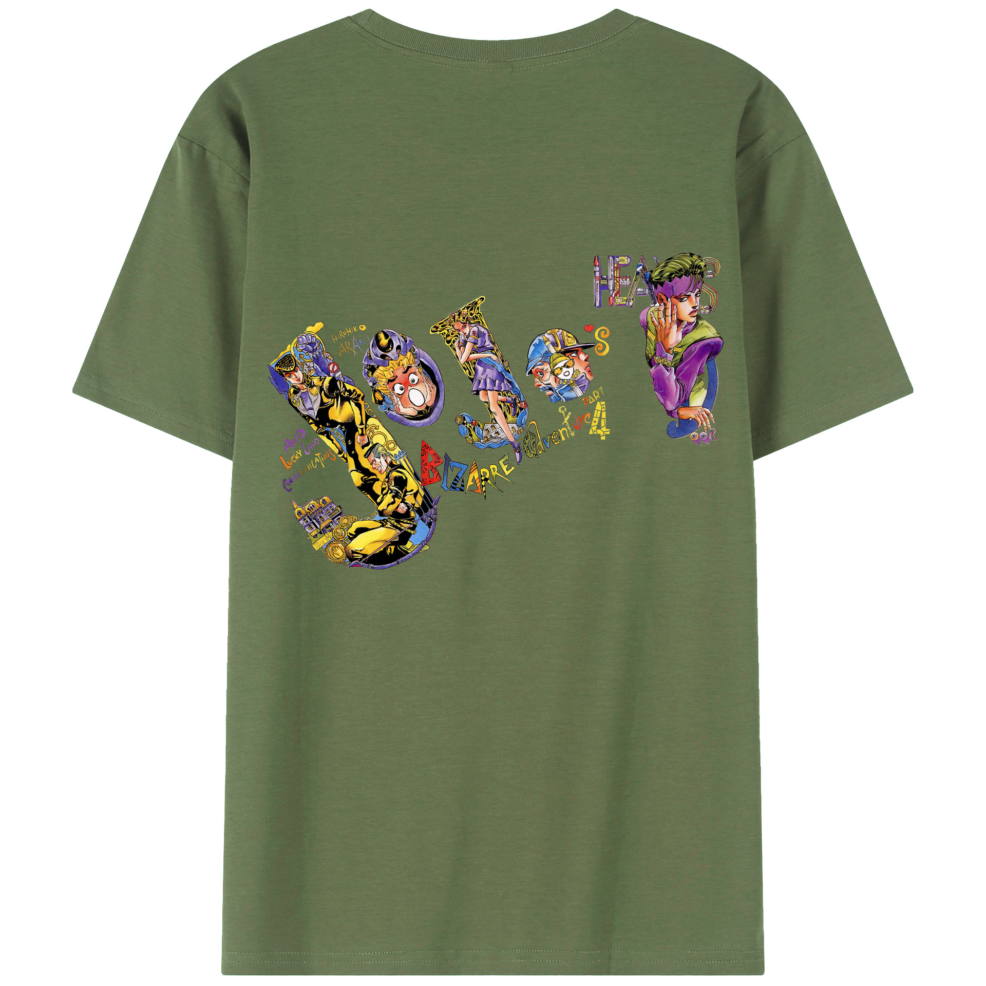 （画像用） ジョジョの奇妙な冒険 JoJo's Bizarre Adventure 綿100％ メンズ半袖Tシャツ（バックプリント） 通気性